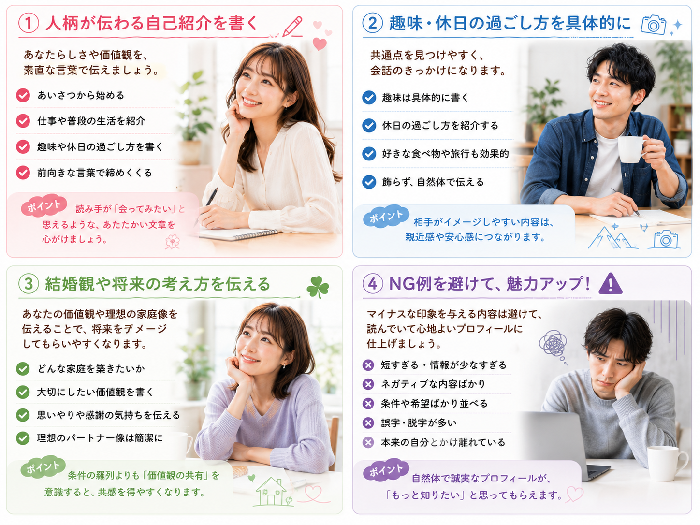 婚活辞典 No.0006】プロフィールの書き方｜「会ってみたい」と思われる